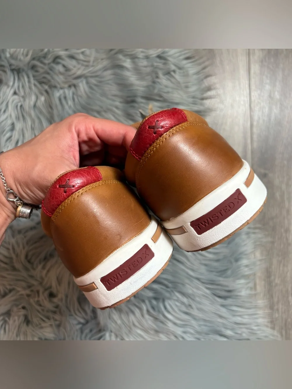 Twisted X kicks rice husk outsole casual lace up moc toe shoe in tan - 9.5 NWT